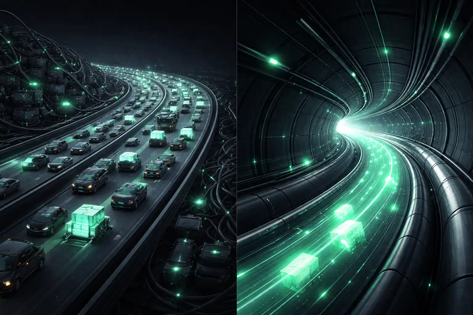 Contrast of data flow systems