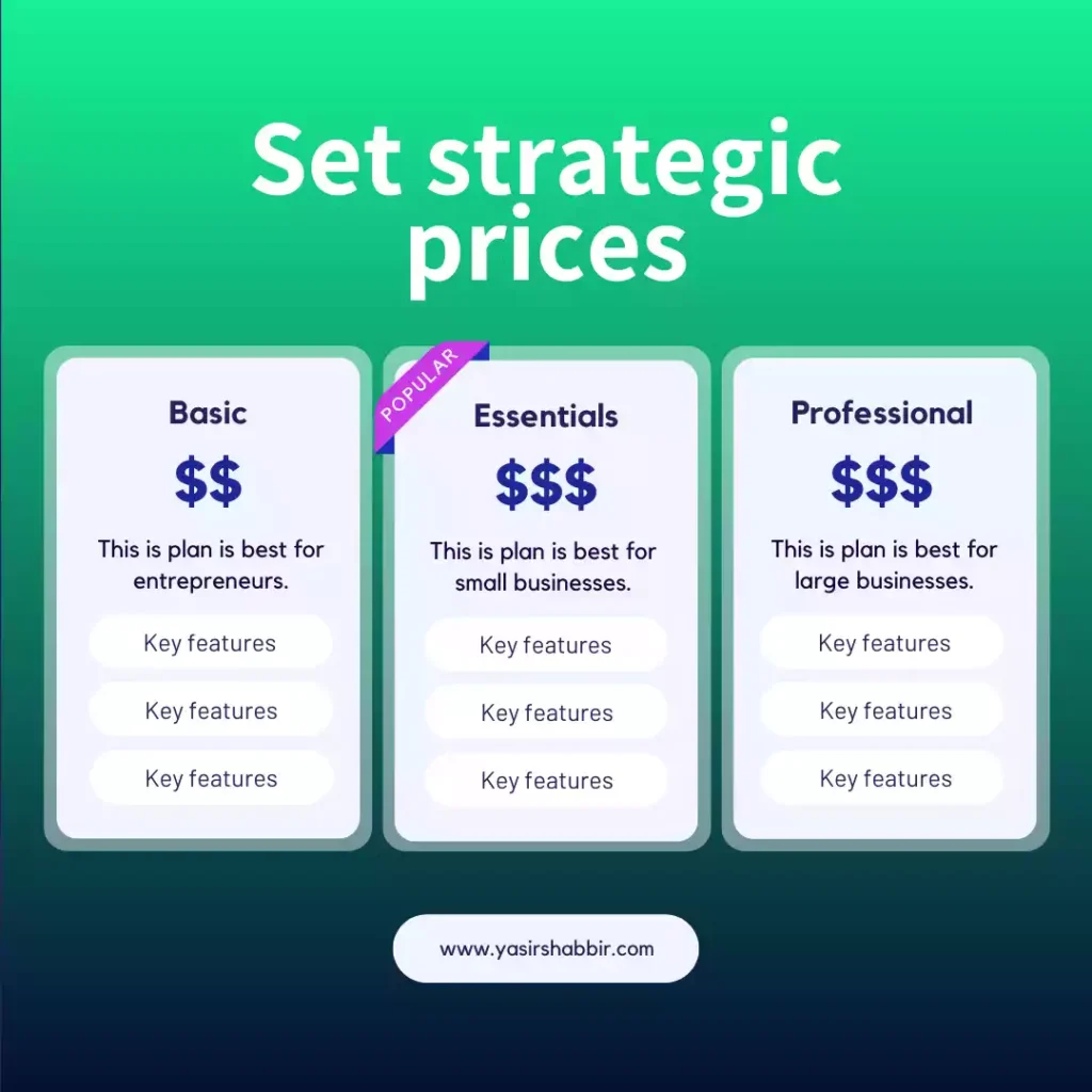 Set strategic prices